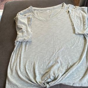 Size medium, Mint green, tie front, Gap shirt, short sleeves